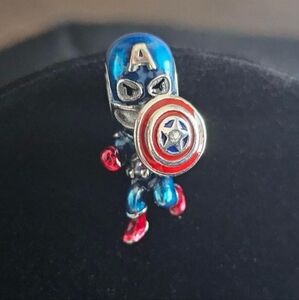 S925 Sterling Silver Captain America Charm